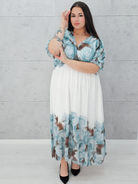 Sukienka maxi z różanym printem Stylowa XL