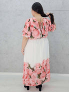 Sukienka maxi z różanym printem Stylowa XL