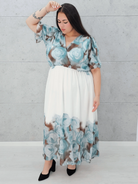 Sukienka maxi z różanym printem Stylowa XL