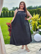 Sukienka maxi z wiązaniem na ramionach Stylowa XL