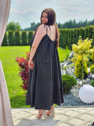 Sukienka maxi z wiązaniem na ramionach Stylowa XL