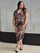 Sukienka midi w zwierzęce wzory Stylowa XL