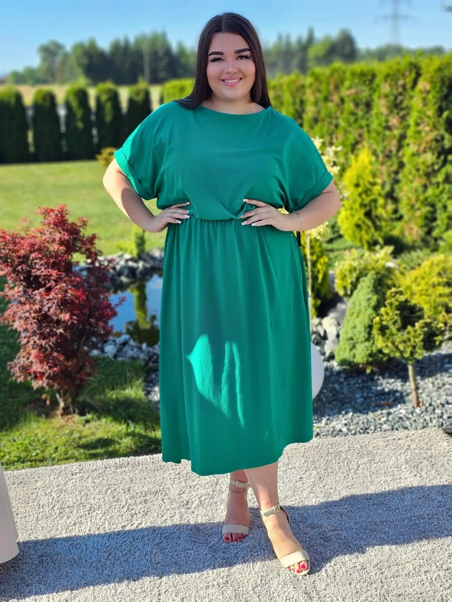 Sukienka midi z bawełny Stylowa XL