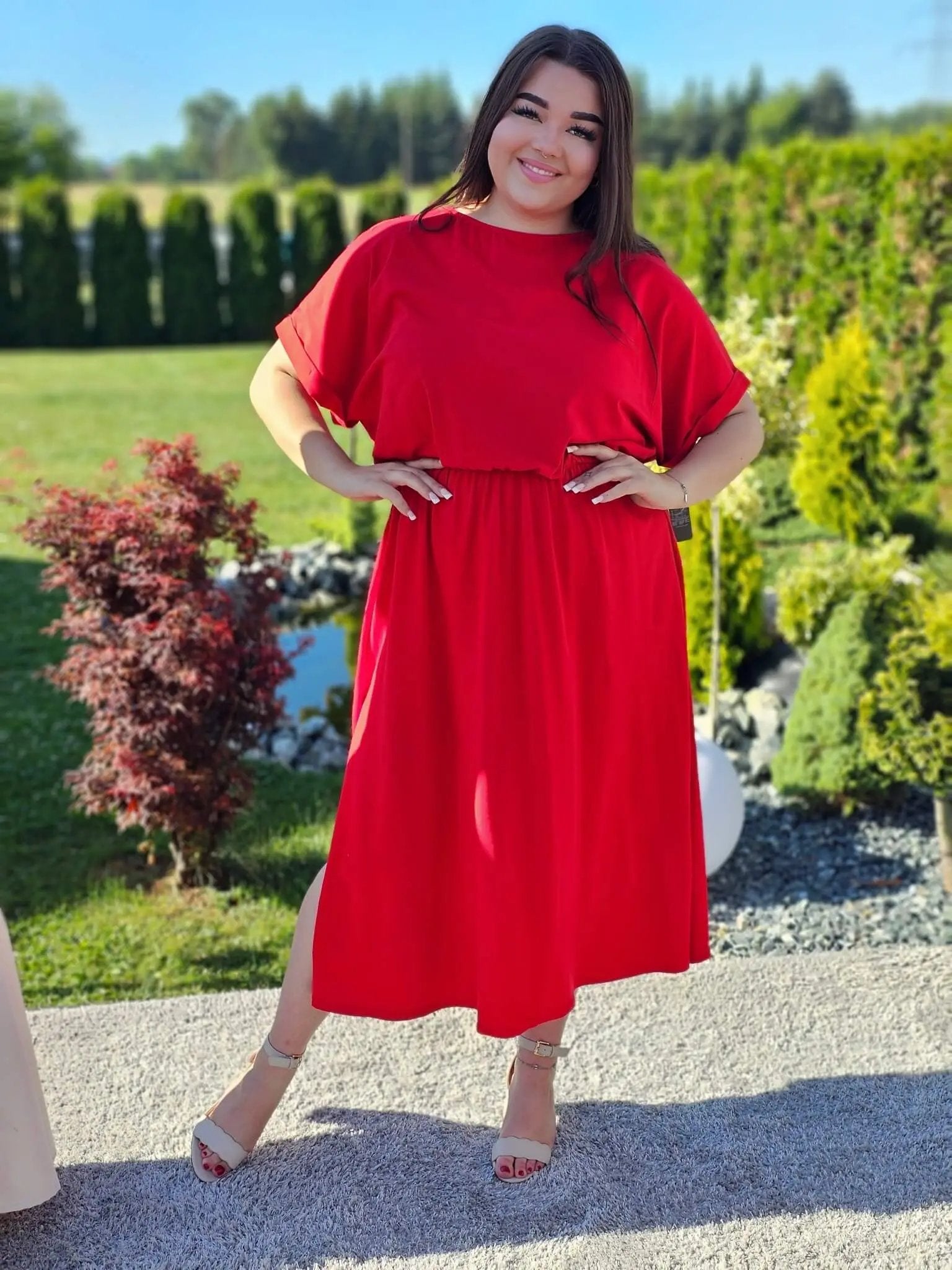 Sukienka midi z bawełny Stylowa XL