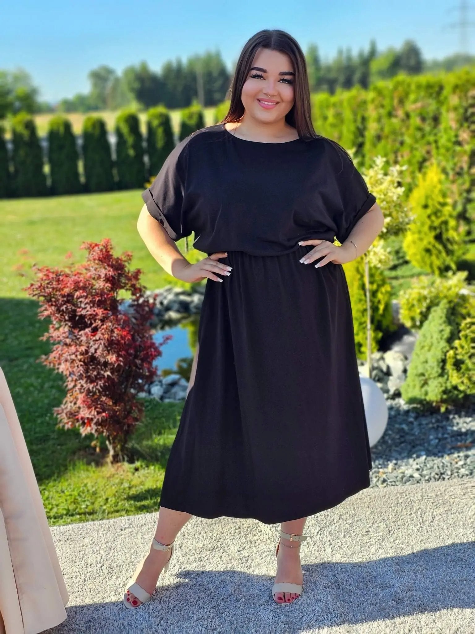 Sukienka midi z bawełny Stylowa XL