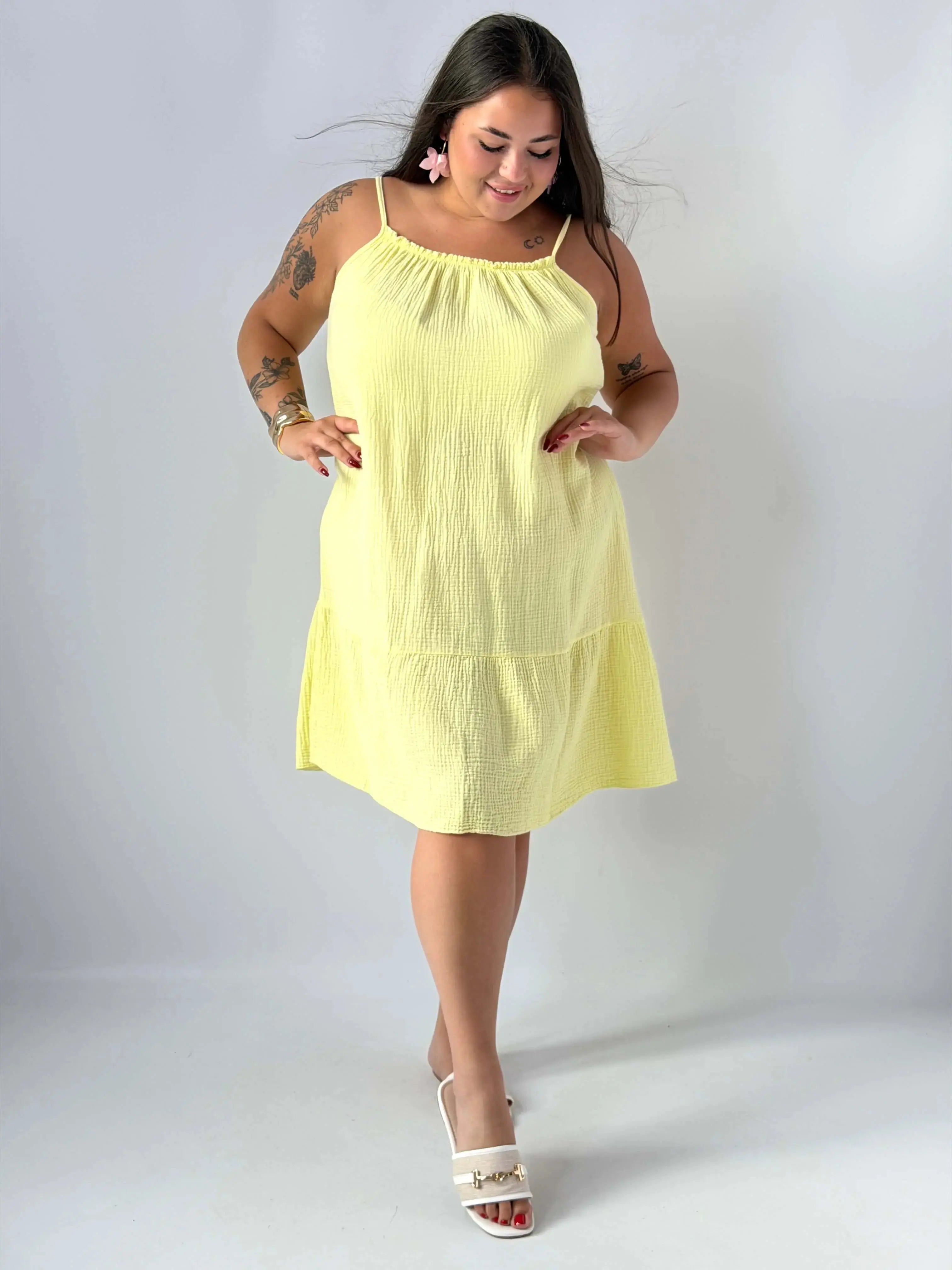 Sukienka muślinowa plus size na ramiączkach – lekka, przewiewna i kobieca Stylowa XL