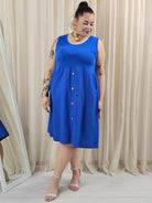 Sukienka odcinana pod biustem dołem ozdobne guziczki w kilku kolorach Stylowa XL