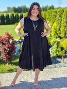 Sukienka oversize z falbaną Stylowa XL