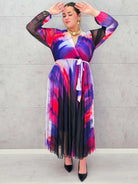 Sukienka plisowana z kopertowym dekoltem – eksplozja barw i kobiecości Stylowa XL