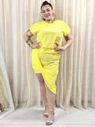 Sukienka plus size StylowaXL – asymetryczna bawełniana sukienka XXL z kopertowym dołem Stylowa XL