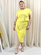 Sukienka plus size StylowaXL – asymetryczna bawełniana sukienka XXL z kopertowym dołem Stylowa XL