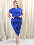 Sukienka plus size StylowaXL – asymetryczna bawełniana sukienka XXL z kopertowym dołem Stylowa XL