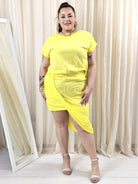 Sukienka plus size StylowaXL – asymetryczna bawełniana sukienka XXL z kopertowym dołem Stylowa XL