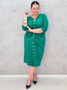 Sukienka plus size StylowaXL – bawełniana elegancja w zielonym kolorze Stylowa XL