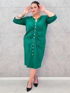 Sukienka plus size StylowaXL – bawełniana elegancja w zielonym kolorze Stylowa XL