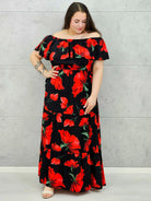 Sukienka plus size StylowaXL – kobiecy styl i lekkość w czerwone maki XXL Stylowa XL