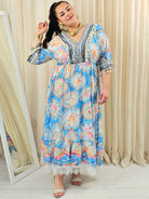 Sukienka plus size boho maxi z kolorowym printem – swobodna elegancja XXL Stylowa XL