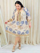 Sukienka plus size boho z koronką i frędzlami Stylowa XL