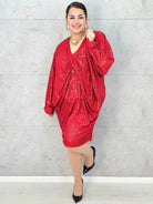 Sukienka plus size cekinowa w czerwieni – wyjątkowa moda XXL Stylowa XL