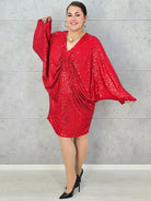 Sukienka plus size cekinowa w czerwieni – wyjątkowa moda XXL Stylowa XL