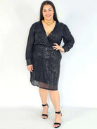 Sukienka plus size cekinowa czarna – elegancka sukienka XXL Stylowa XL