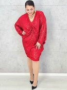 Sukienka plus size cekinowa w czerwieni – wyjątkowa moda XXL Stylowa XL