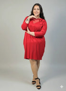 Sukienka plus size czerwona z tiulem i wiązaniem – elegancka i wygodna XXL Stylowa XL