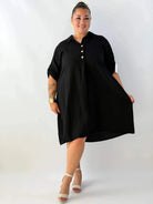 Sukienka plus size damska – lekka sukienka XXL z kołnierzykiem Stylowa XL