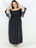 Sukienka plus size hiszpanka czarna w drobne kwiaty XXL – elegancja na komunię i wesele Stylowa XL