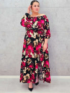 Sukienka plus size hiszpanka maxi – kwiatowa sukienka plus size dla kobiet XXL Stylowa XL