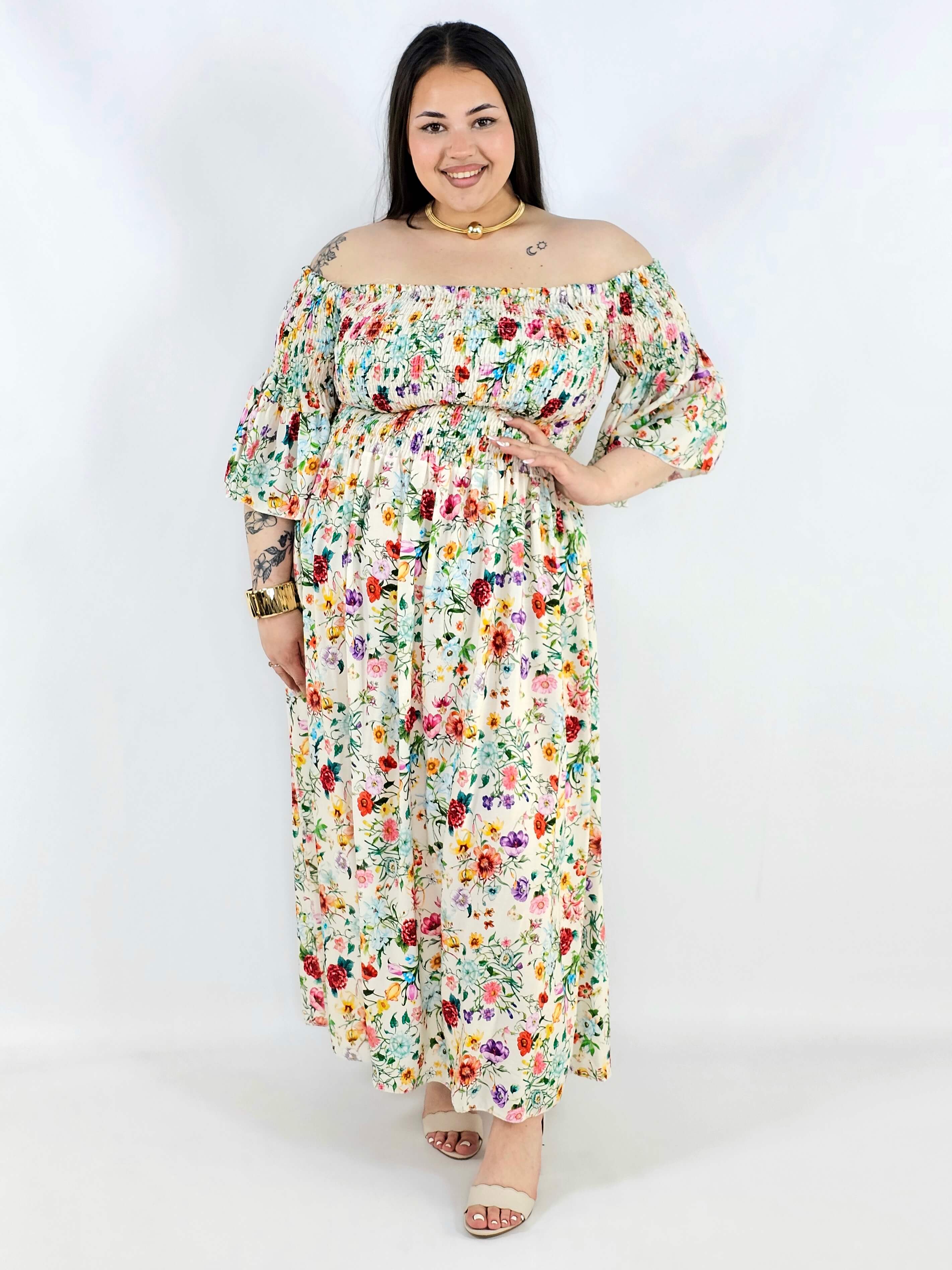 Sukienka plus size hiszpanka w kwiaty XXL – lekka i romantyczna na komunię i wesele Stylowa XL