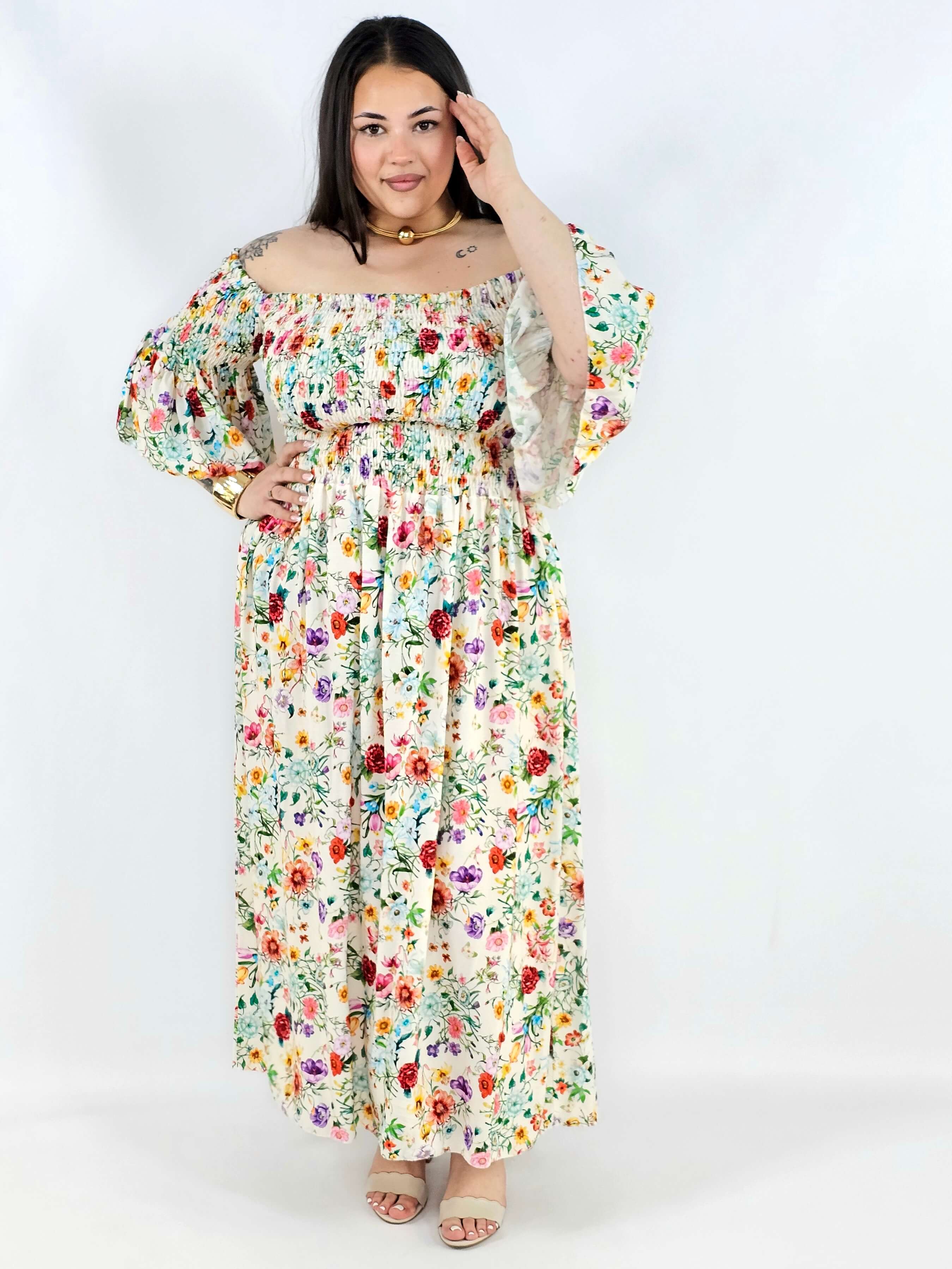 Sukienka plus size hiszpanka w kwiaty XXL – lekka i romantyczna na komunię i wesele Stylowa XL