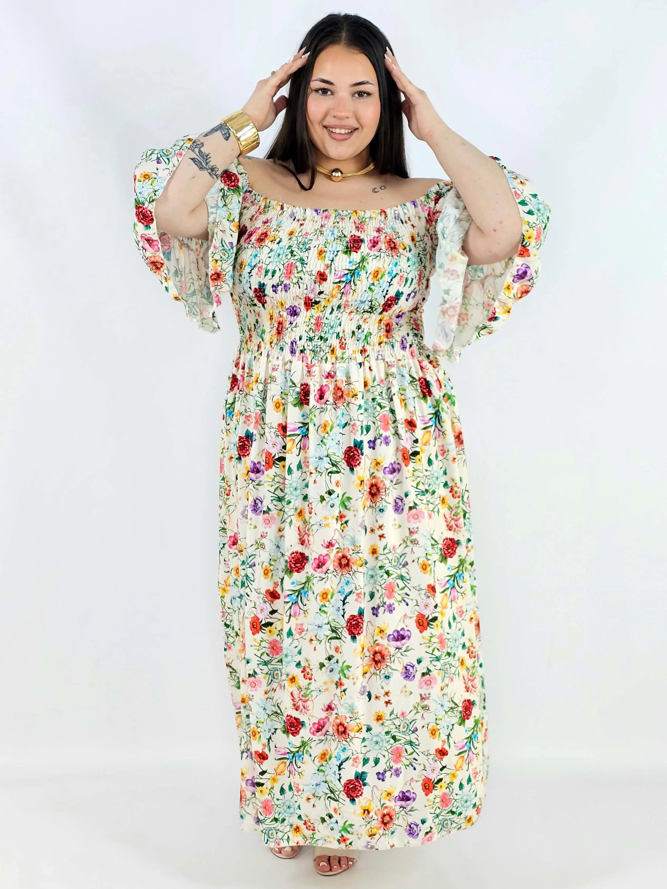 Sukienka plus size hiszpanka w kwiaty XXL – lekka i romantyczna na komunię i wesele Stylowa XL
