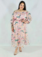 Sukienka plus size hiszpanka w kwiaty XXL – żółta i różowa na komunię i wesele Stylowa XL