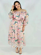 Sukienka plus size hiszpanka w kwiaty XXL – żółta i różowa na komunię i wesele Stylowa XL