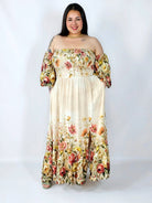 Sukienka plus size hiszpanka z marszczeniem i odkrytymi ramionami Stylowa XL