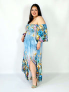 Sukienka plus size hiszpanka z marszczeniem i odkrytymi ramionami Stylowa XL