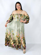 Sukienka plus size hiszpanka z marszczeniem i odkrytymi ramionami Stylowa XL