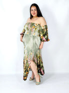 Sukienka plus size hiszpanka z marszczeniem i odkrytymi ramionami Stylowa XL