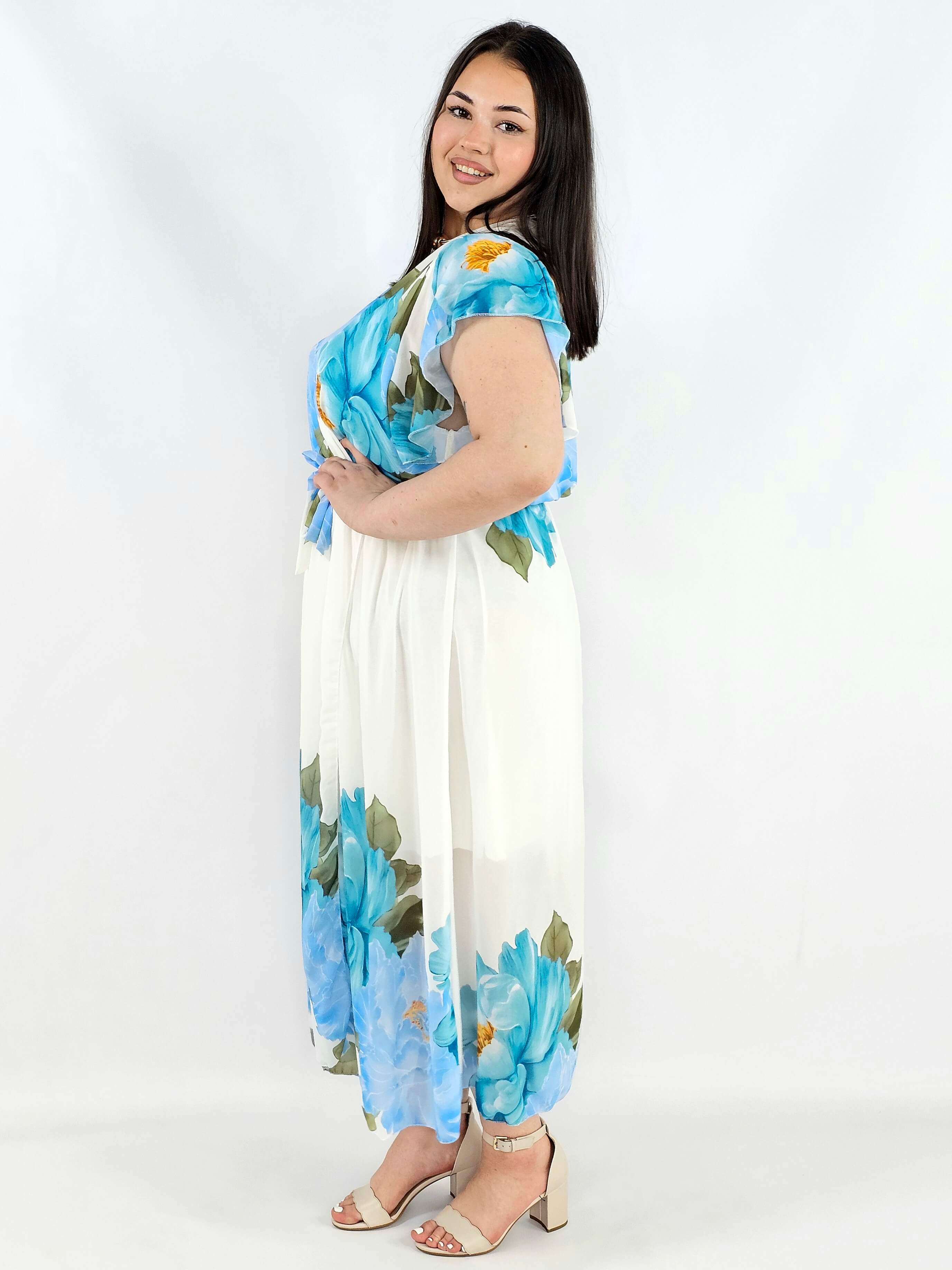 Sukienka plus size kopertowa XXL – elegancka i zwiewna propozycja na komunię i wesele Stylowa XL