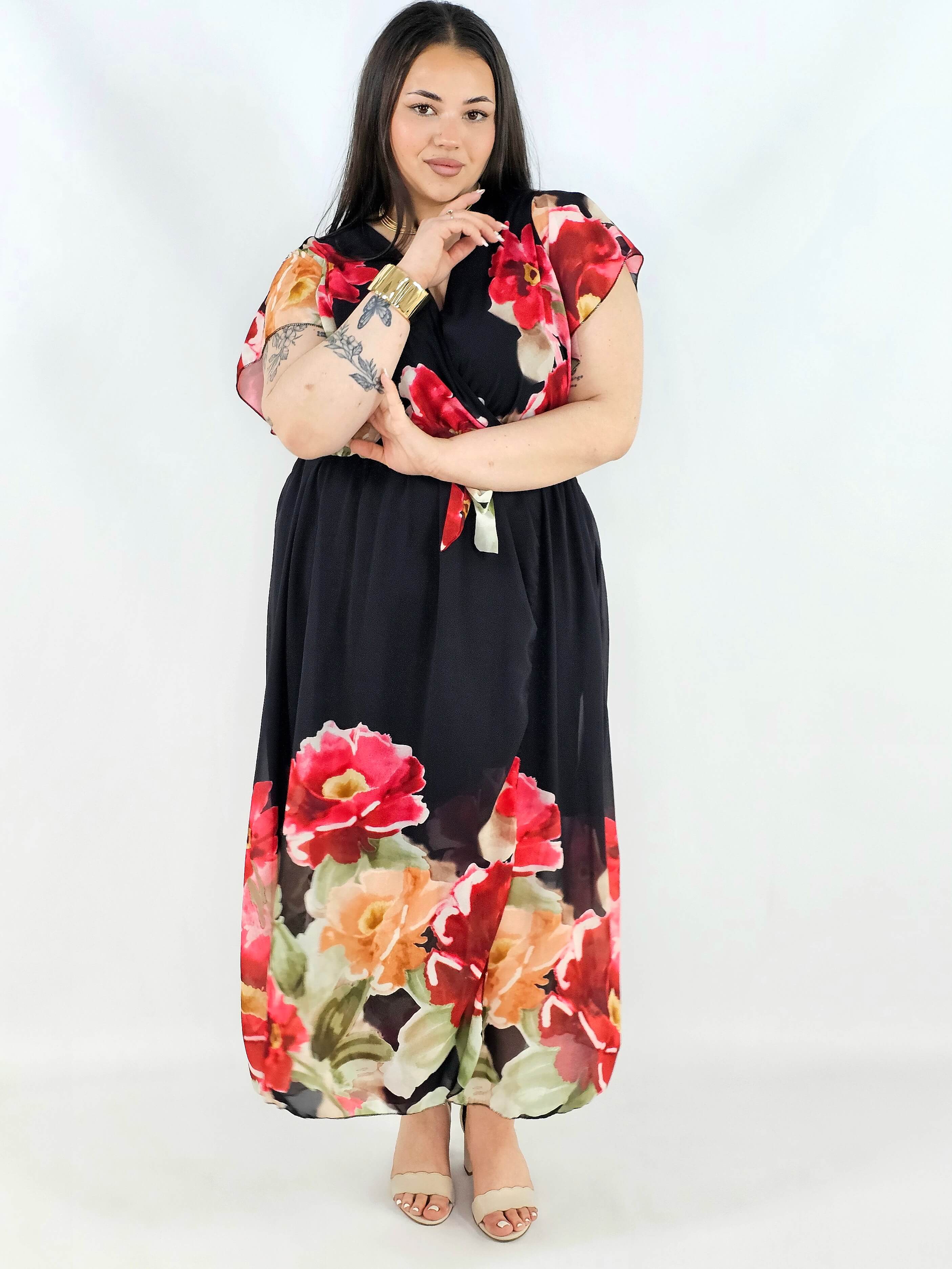 Sukienka plus size kopertowa XXL – elegancka i zwiewna propozycja na komunię i wesele Stylowa XL