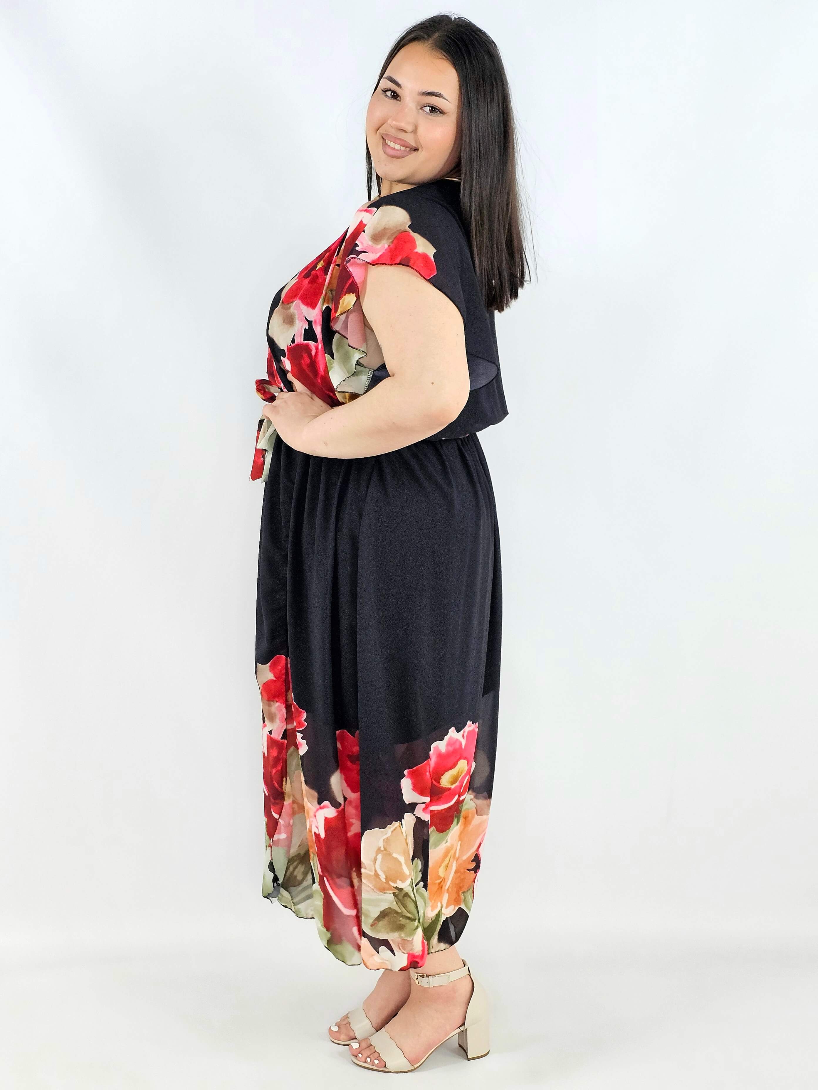 Sukienka plus size kopertowa XXL – elegancka i zwiewna propozycja na komunię i wesele Stylowa XL