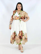 Sukienka plus size kopertowa XXL – elegancka i zwiewna propozycja na komunię i wesele Stylowa XL