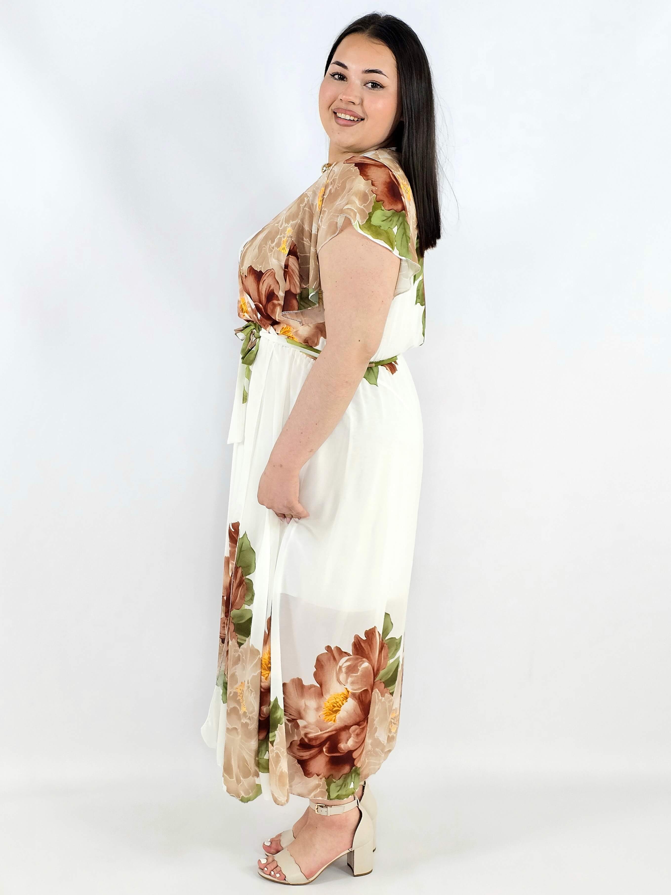 Sukienka plus size kopertowa XXL – elegancka i zwiewna propozycja na komunię i wesele Stylowa XL