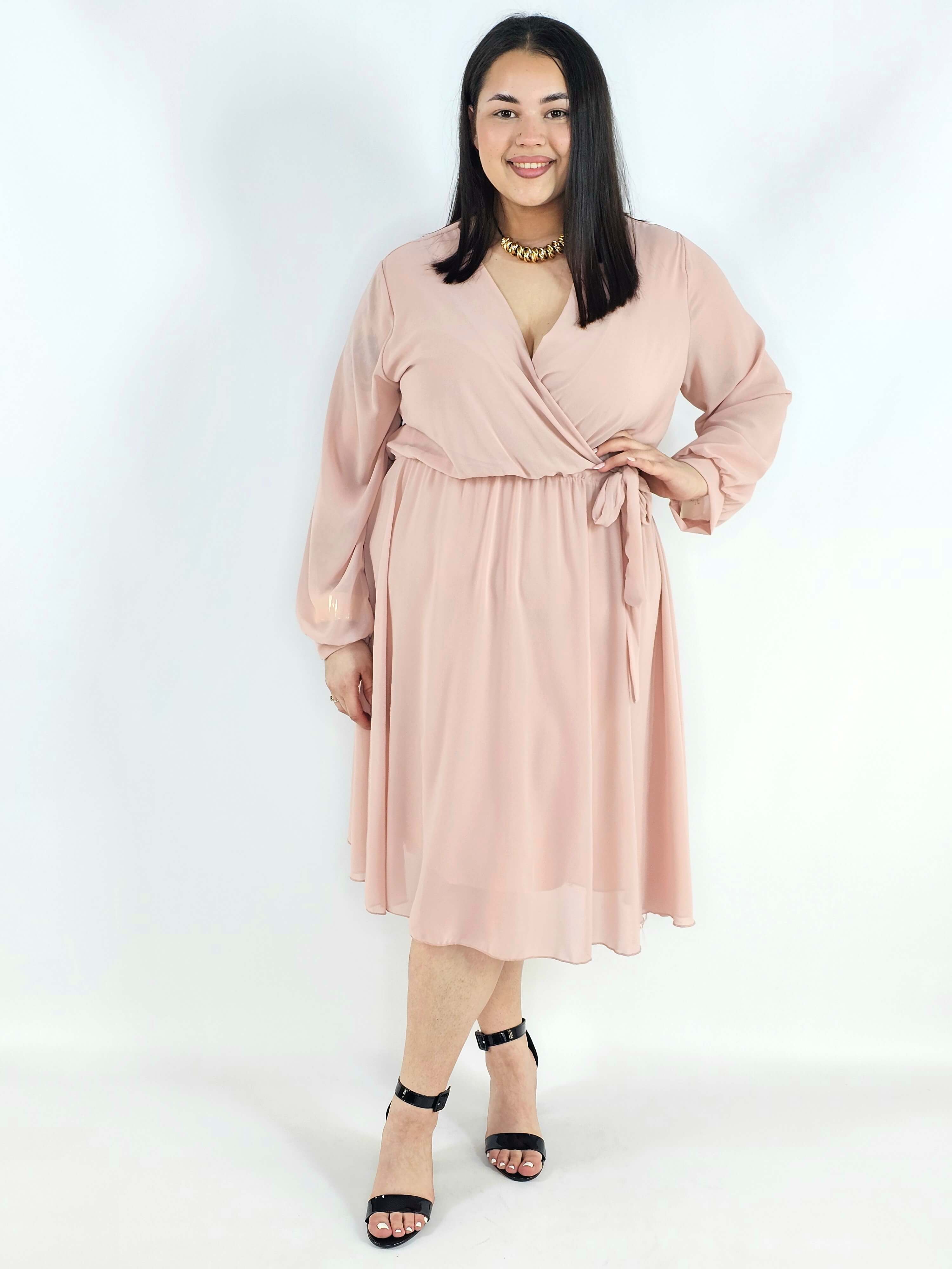 Sukienka plus size kopertowa – elegancka sukienka damska XXL z wiązaniem Stylowa XL
