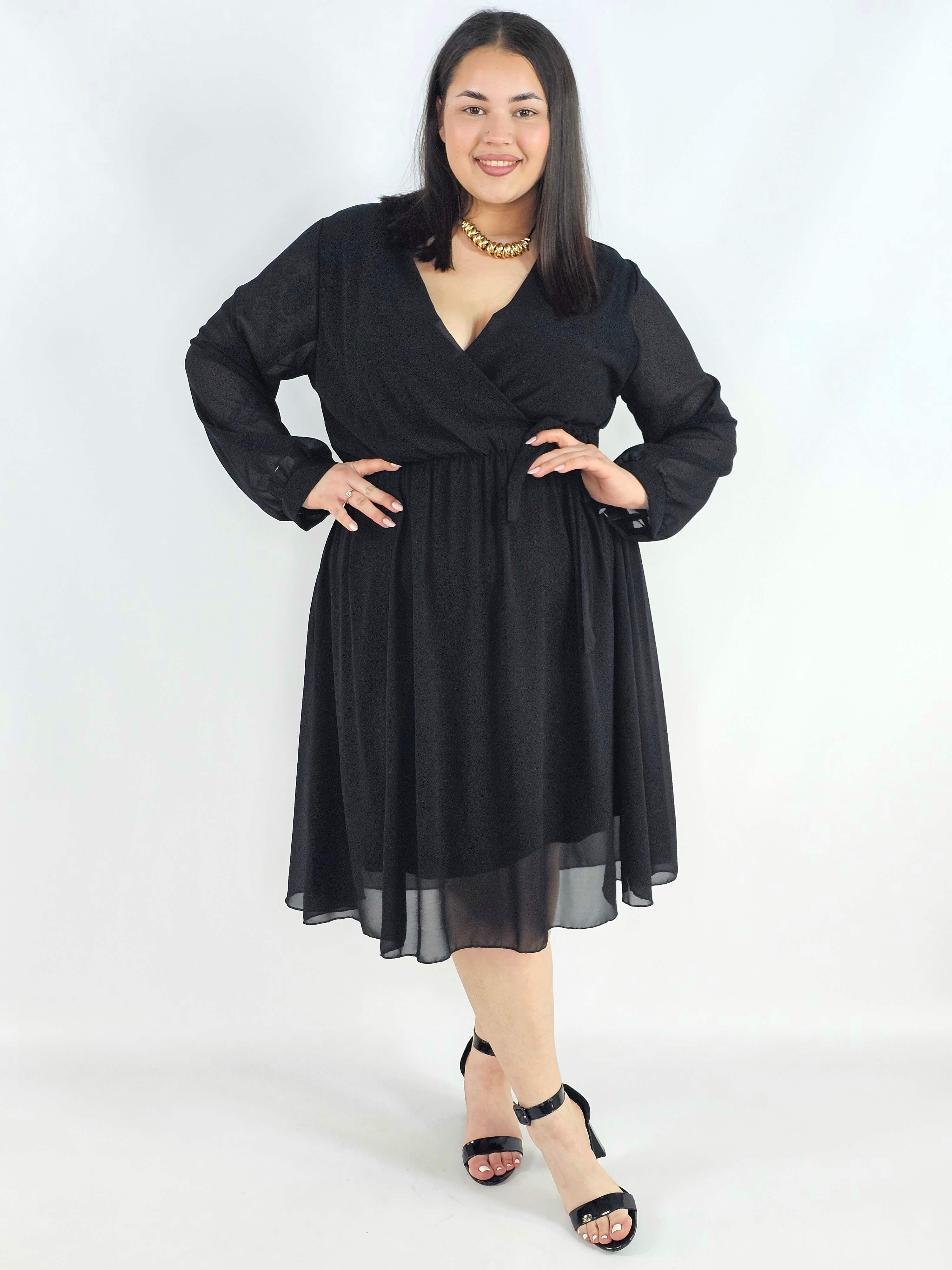 Sukienka plus size kopertowa – elegancka sukienka damska XXL z wiązaniem Stylowa XL