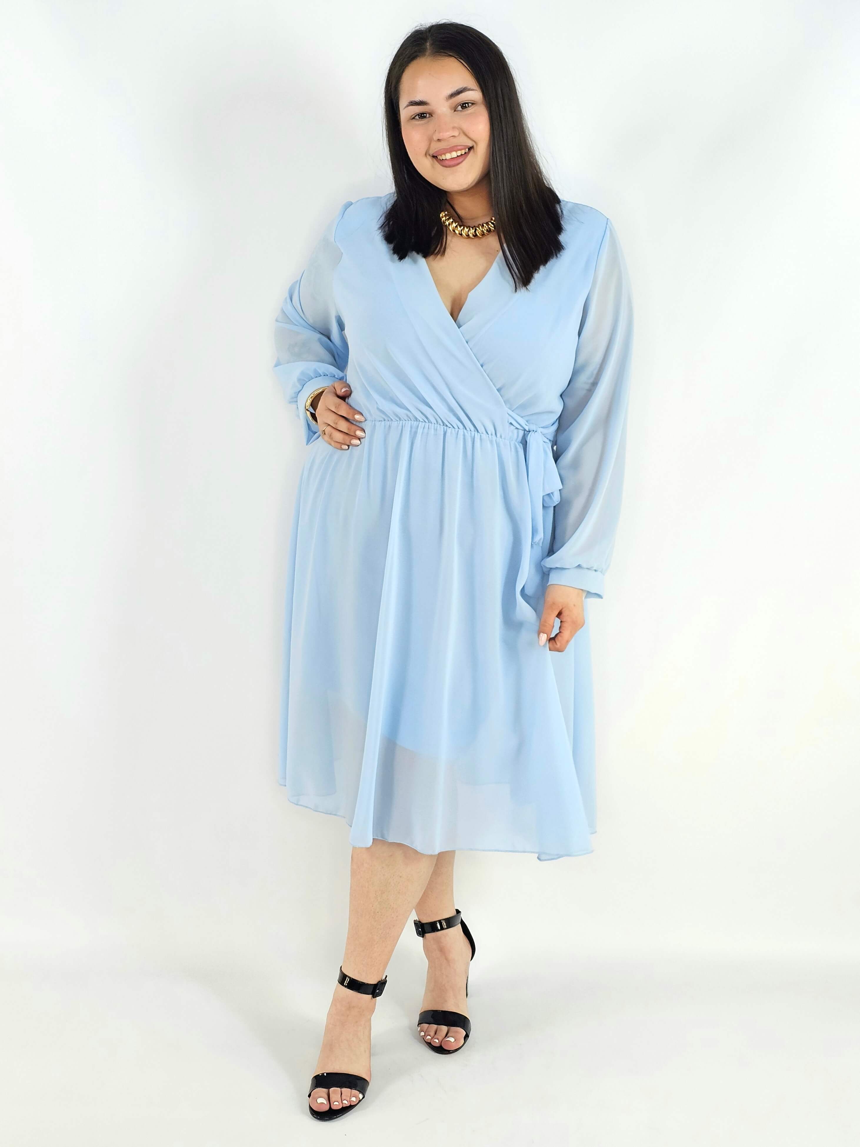 Sukienka plus size kopertowa – elegancka sukienka damska XXL z wiązaniem Stylowa XL