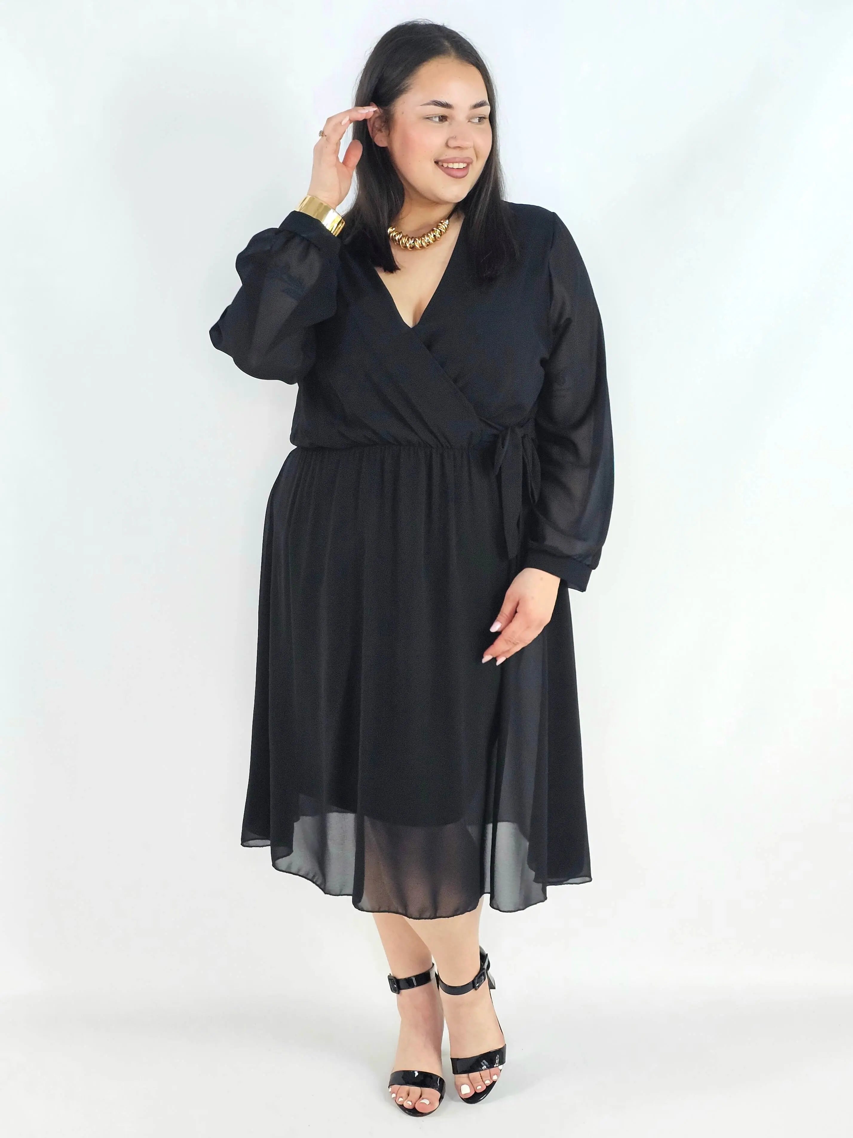 Sukienka plus size kopertowa – elegancka sukienka damska XXL z wiązaniem Stylowa XL