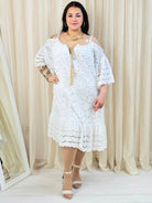 Sukienka plus size koronkowa boho z falbaną Stylowa XL