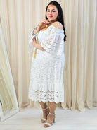 Sukienka plus size koronkowa boho z falbaną Stylowa XL